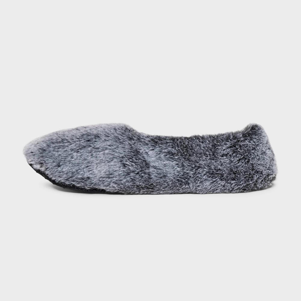 Womens Faux Fur Cozy Pull-On Slipper Socks with Grippers - Auden Black M/L Product Image