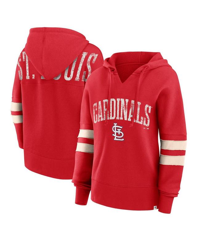 Womens Fanatics Branded St. Louis Cardinals Bold Move Notch Neck Pullover Hoodie Product Image