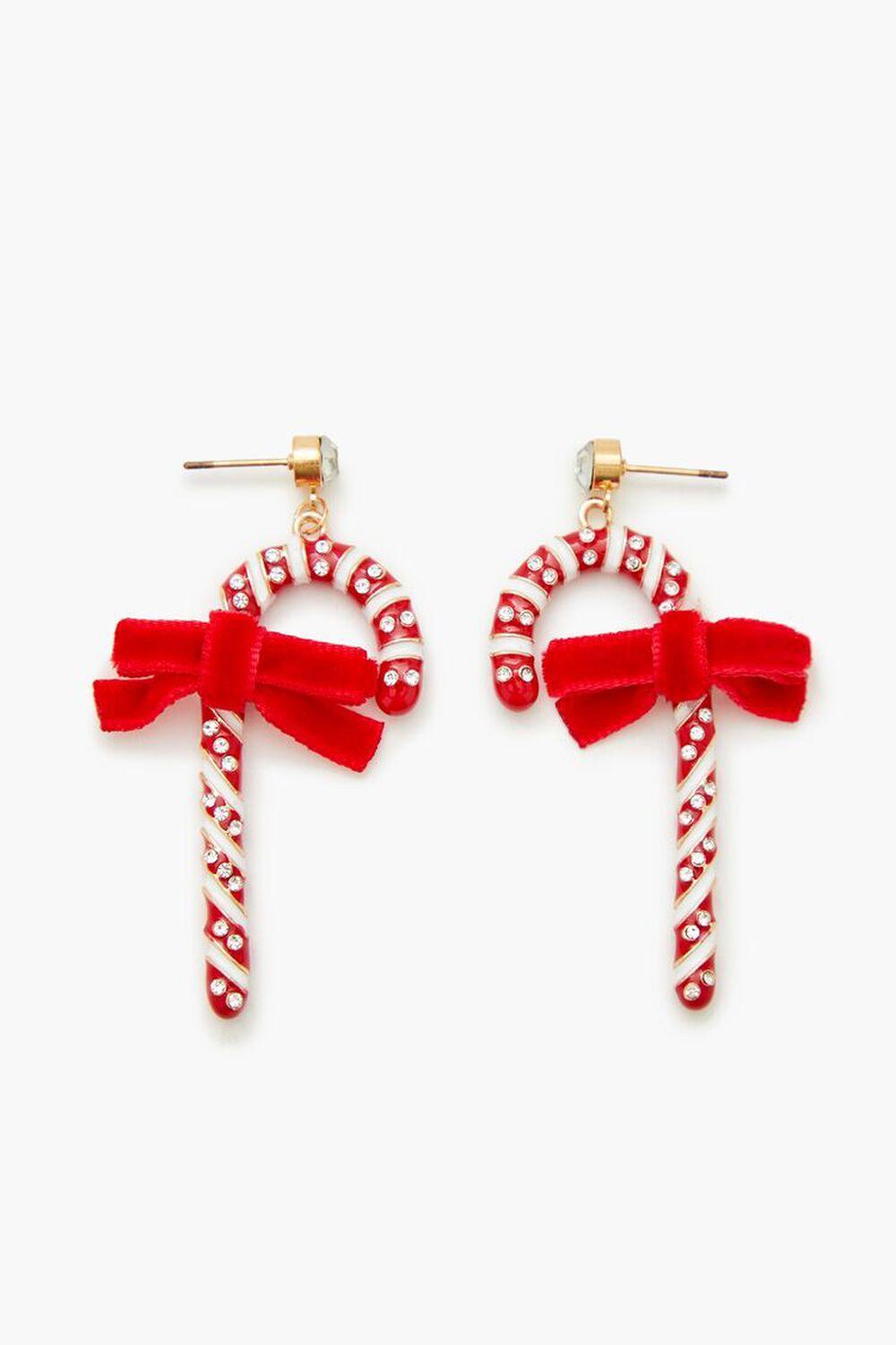 Candy Cane Bow Drop Earrings | Forever 21 Product Image