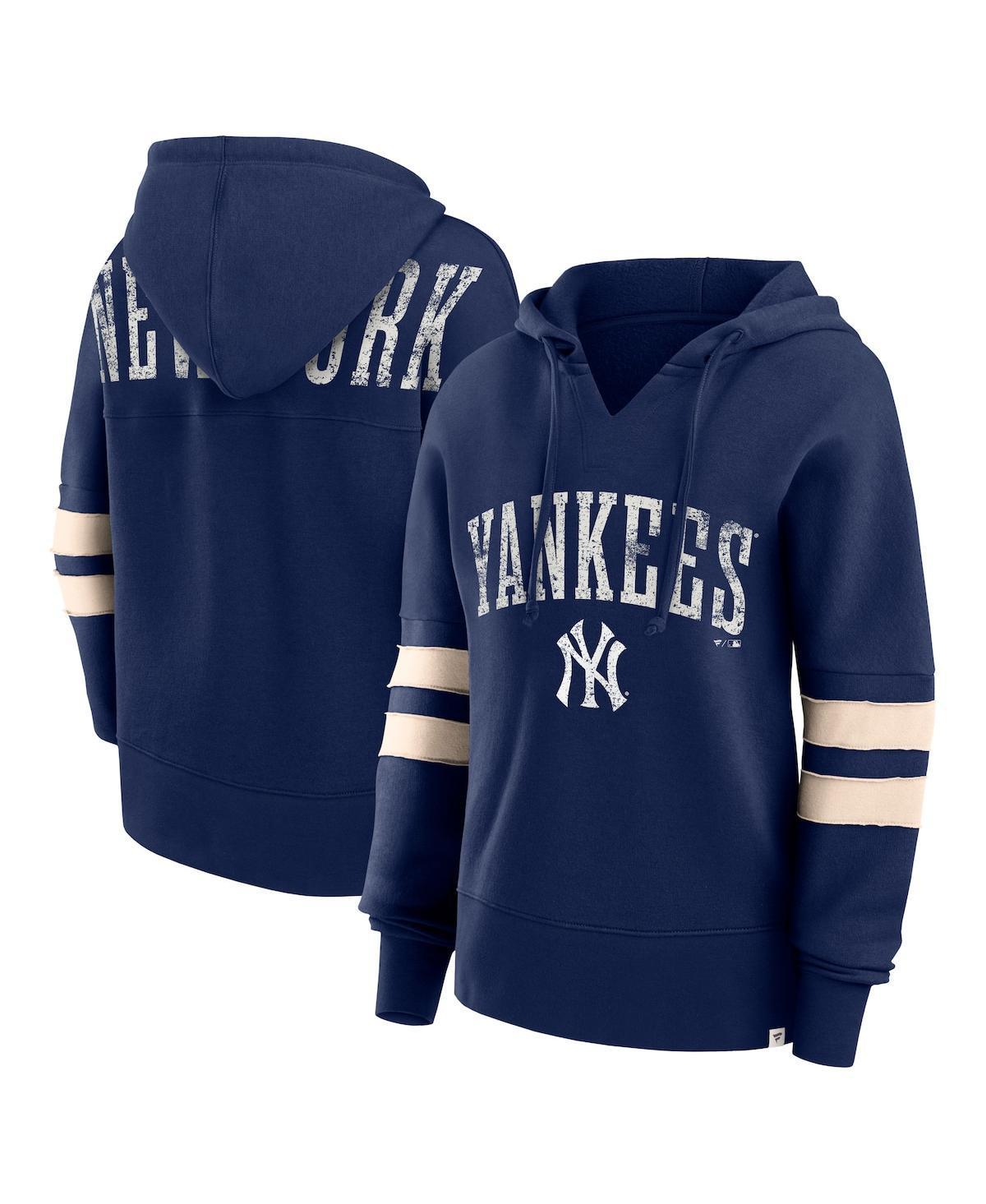 Womens Fanatics Branded New York Yankees Bold Move Notch Neck Pullover Hoodie Blue Product Image