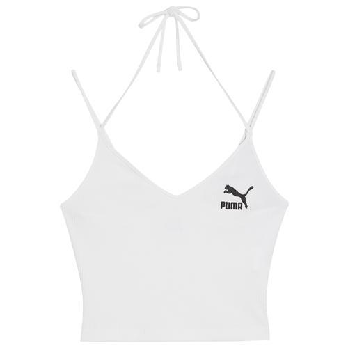 PUMA Womens PUMA Classics Ribbed Crop - Womens Puma White Product Image