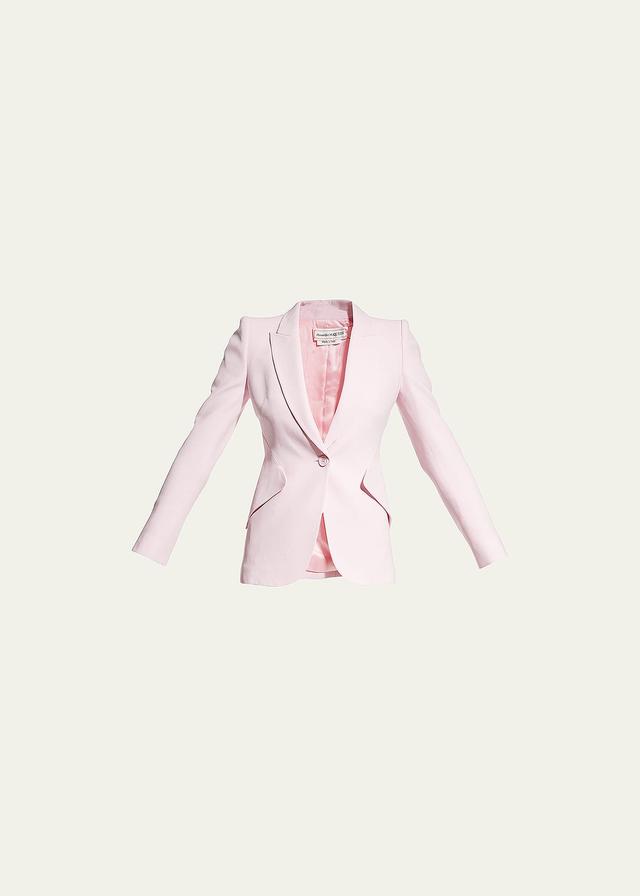 Alexander McQueen One Button Classic Blazer in White Product Image