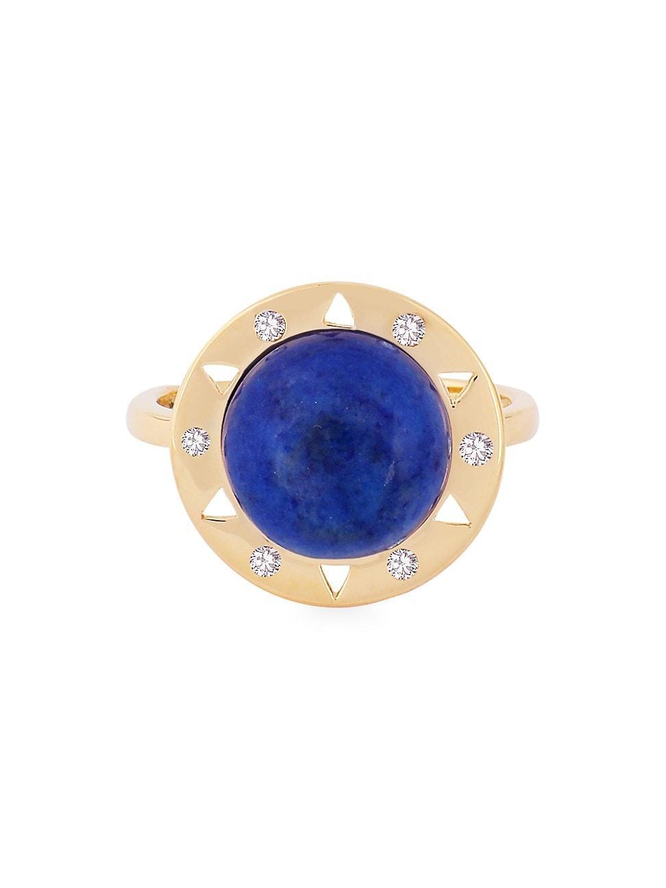 Womens Dolce Vita 18K Gold, Diamond & Lapis Lazuli Ring Product Image