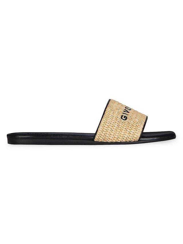 Givenchy Logo Raffia Flat Slide Sandal Product Image