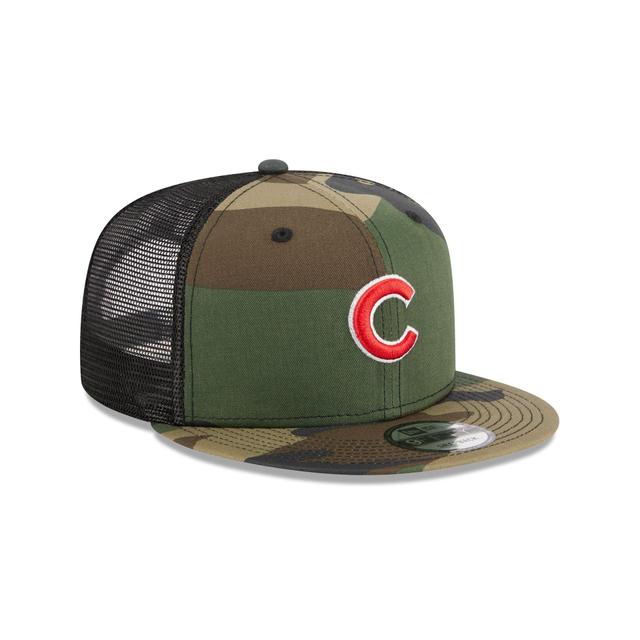 Chicago Cubs Camo 9FIFTY Trucker Snapback Hat Male Product Image