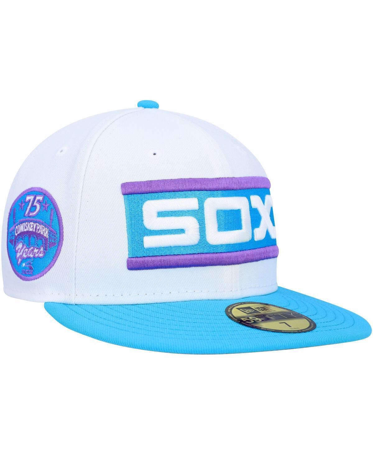 Mens New Era White Chicago White Sox Comiskey Park 75th Anniversary Vice 59FIFTY Fitted Hat Product Image