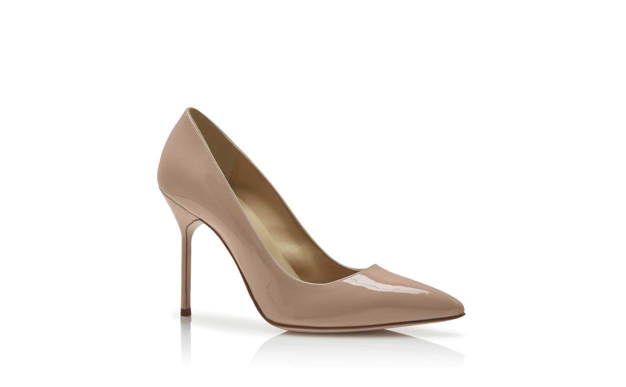 BB PATENT Beige Patent Leather Pointed Toe Pumps Product Image