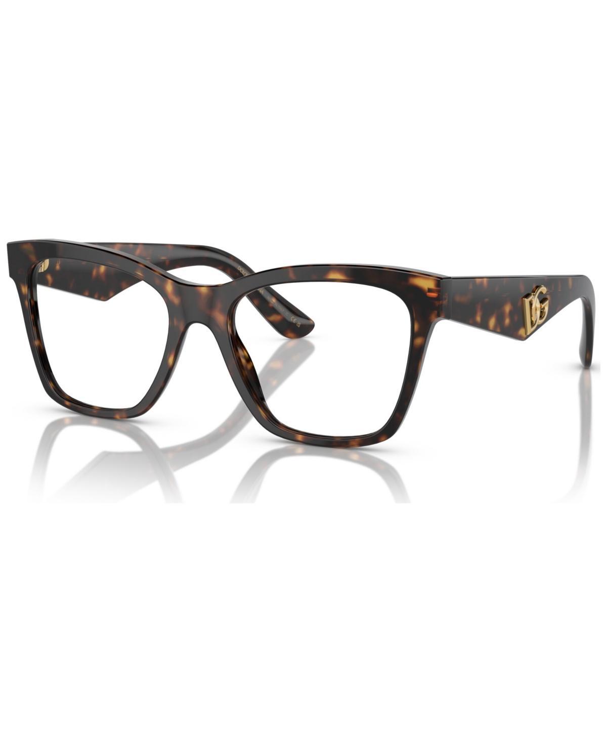 Dolce&Gabbana Womens Square Eyeglasses, DG3374 51 - Havana Product Image