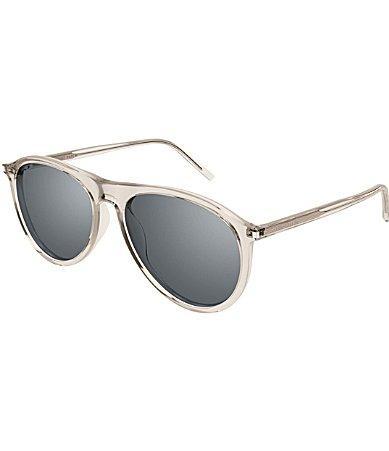 Saint Laurent Mens Classic 56mm Mirrored Aviator Sunglasses Product Image