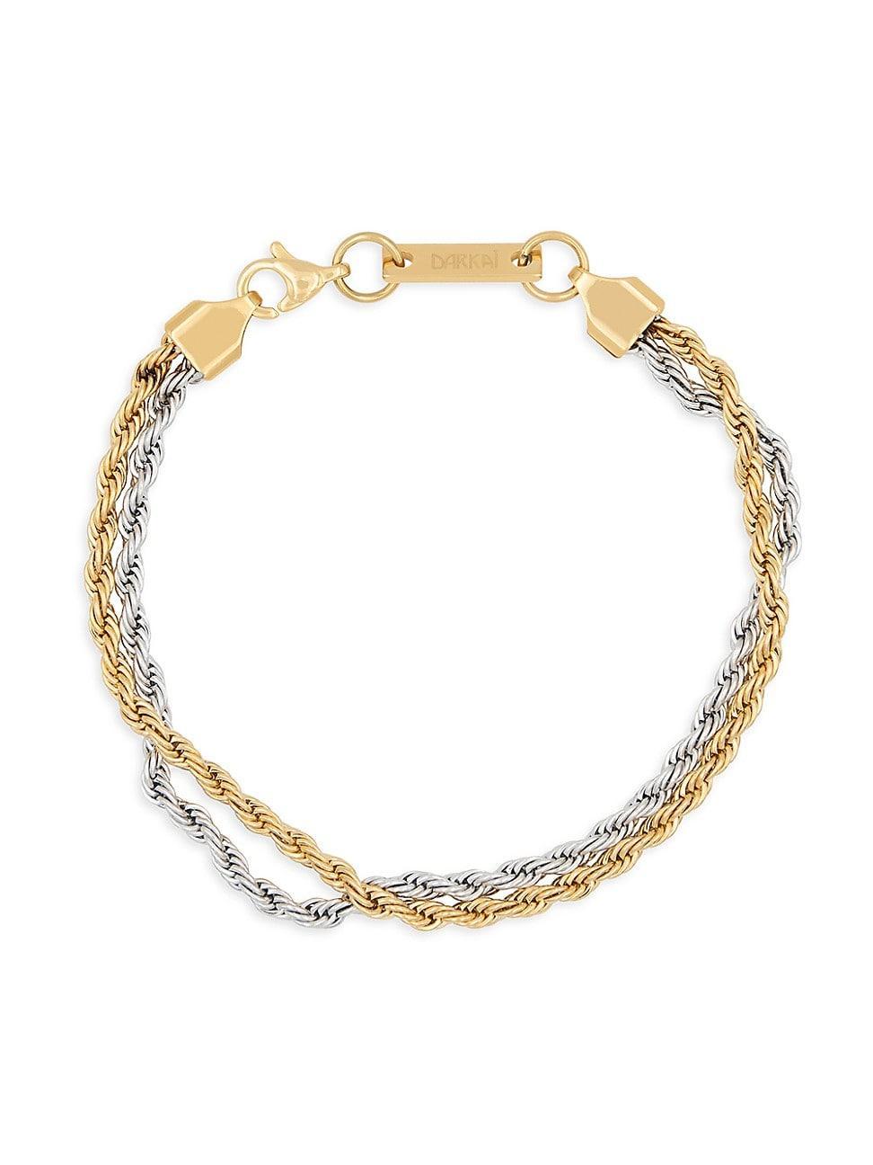 Womens Essentials Dabla Two-Tone 18K-Gold-Plated Rope Bracelet Product Image