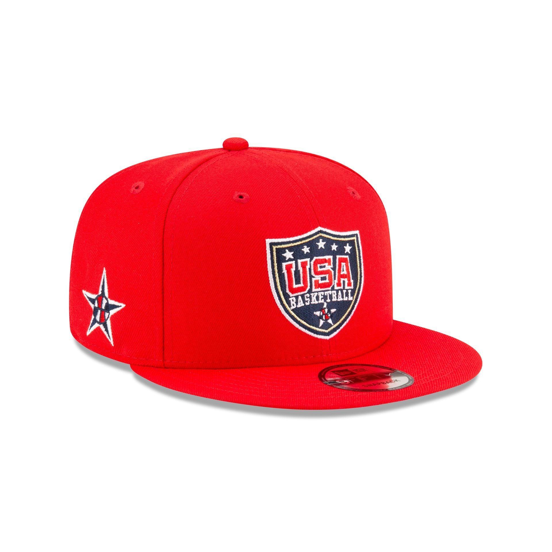 USA Basketball Shield Red 9FIFTY Snapback Hat Male Product Image