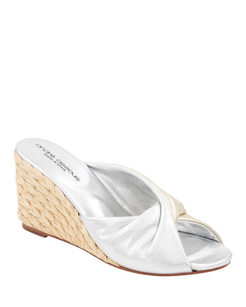 Andre Assous Womens Merida Slip On Twisted Espadrille Wedge Sandals Product Image
