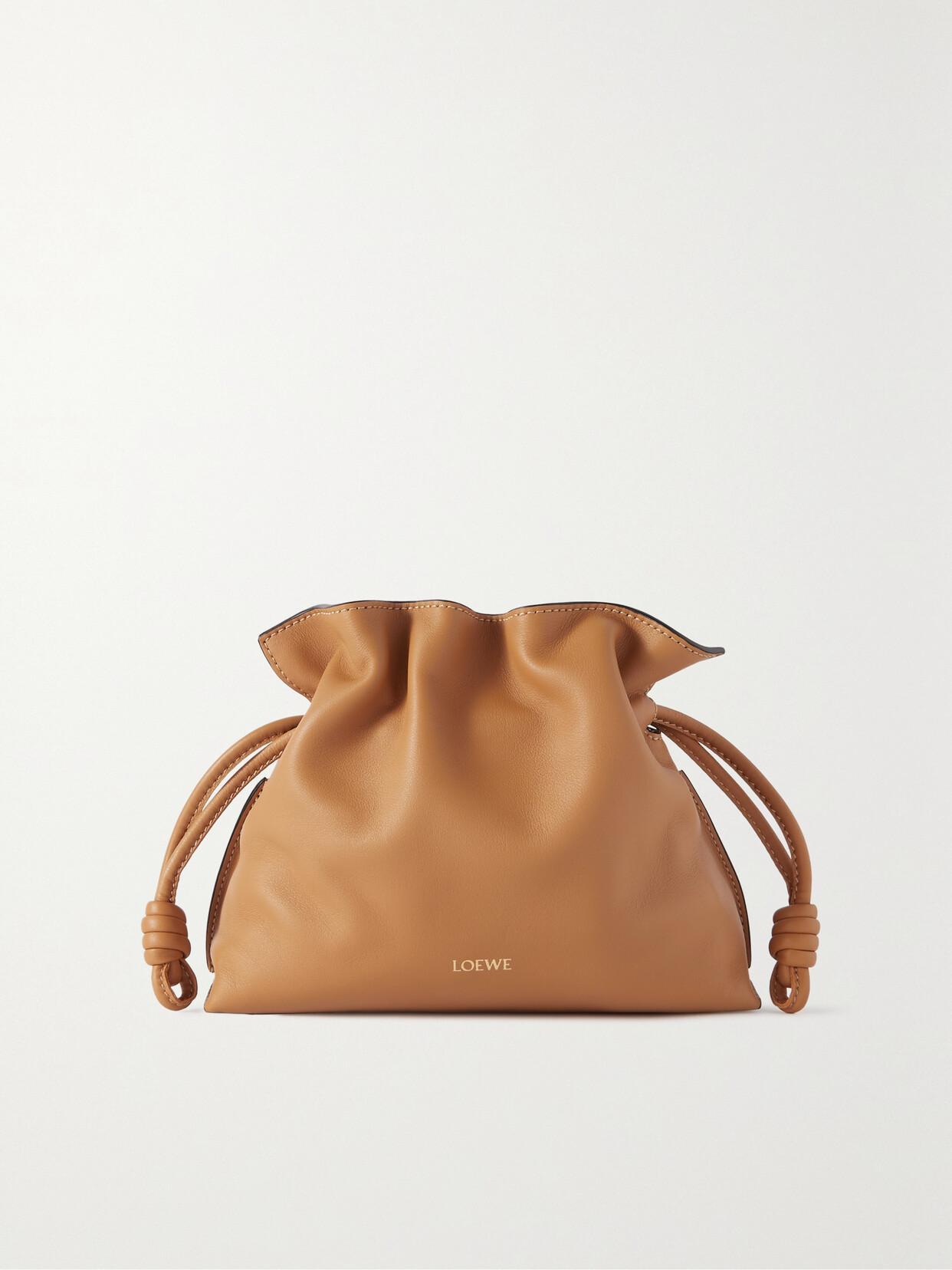 LOEWE Flamenco Mini Leather Clutch In Beige Product Image