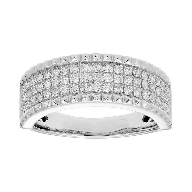 The Regal Collection 14k Gold 1/2 Carat T.W. IGL Certified Diamond Pave Ring, Womens White Product Image