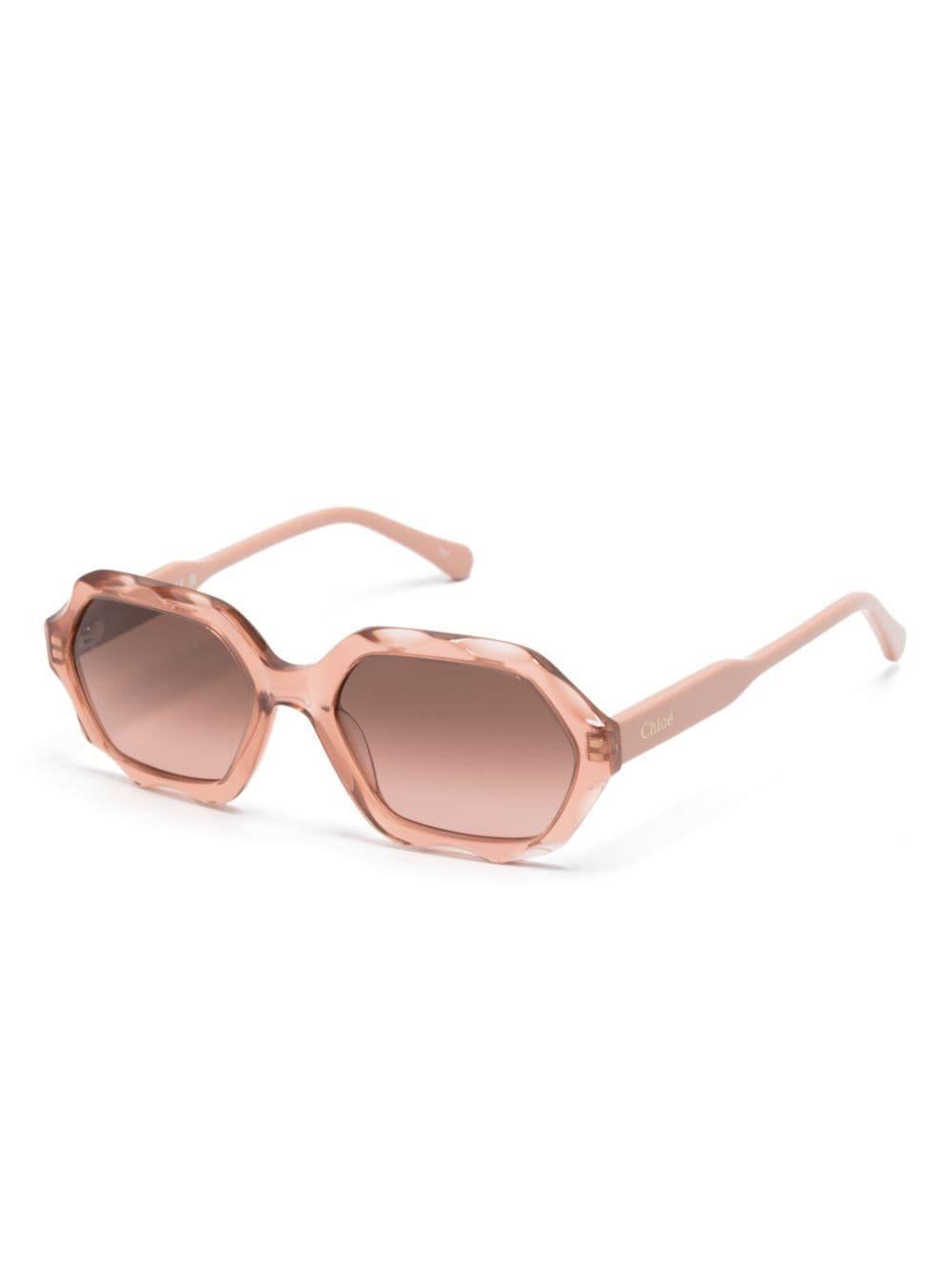 Olivia Oval-frame Sunglasses In Pink Product Image