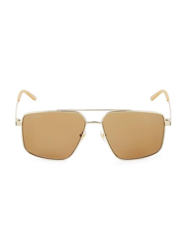 Mens Gucci Logo 60MM Aviator Sunglasses Product Image