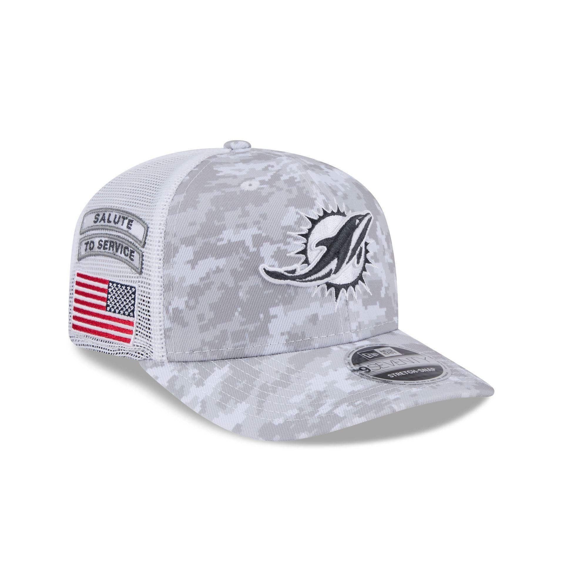 Miami Dolphins 2024 Salute to Service 9SEVENTY Trucker Hat Male Product Image