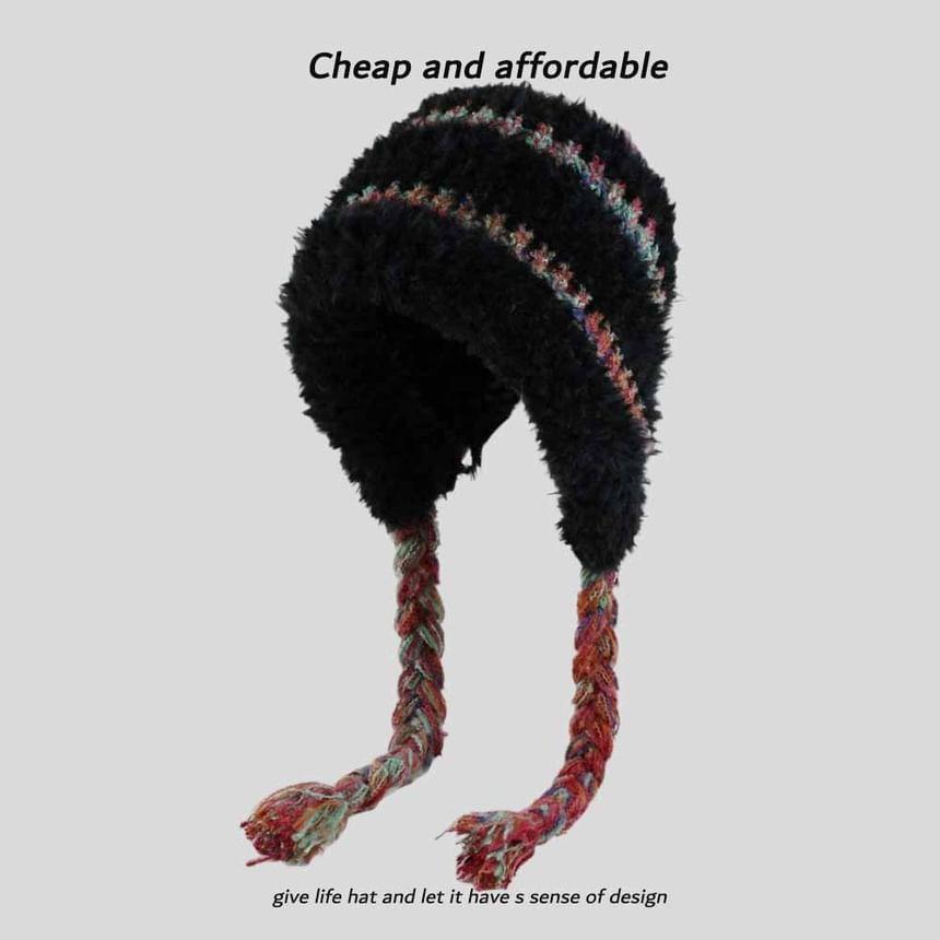 Striped Knit Trapper Hat Product Image