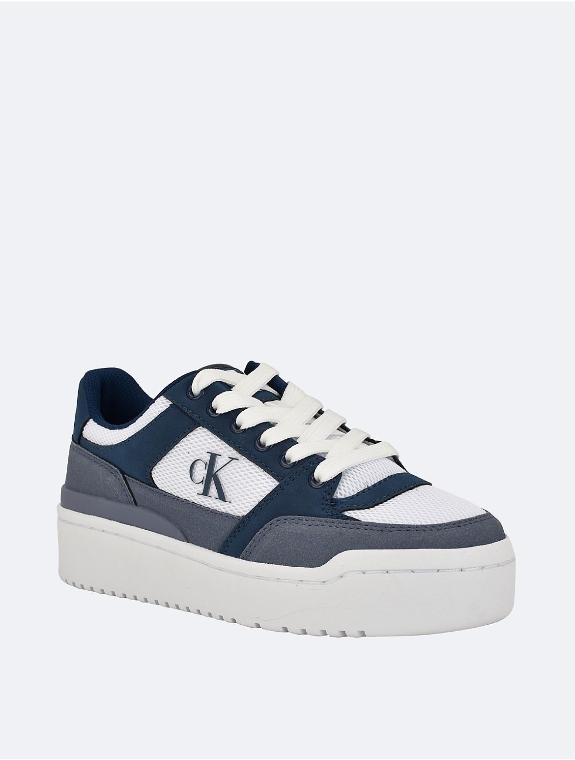 Calvin Klein Womens Womens Alondra Platform Sneaker - Blue - 6 Product Image