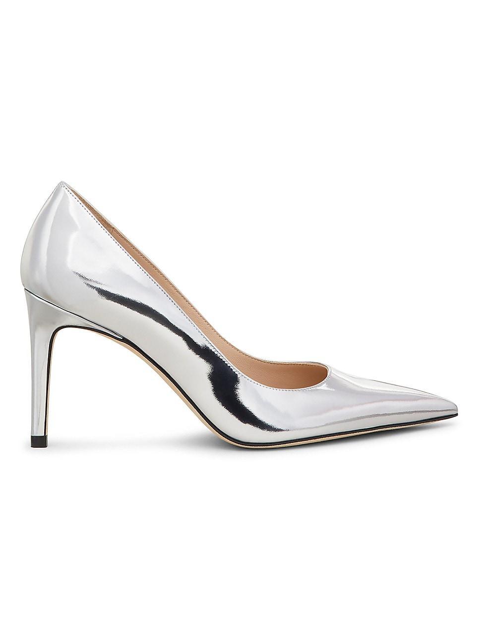 Womens Stuart Power 85 85MM Metallic Leather Pumps Product Image