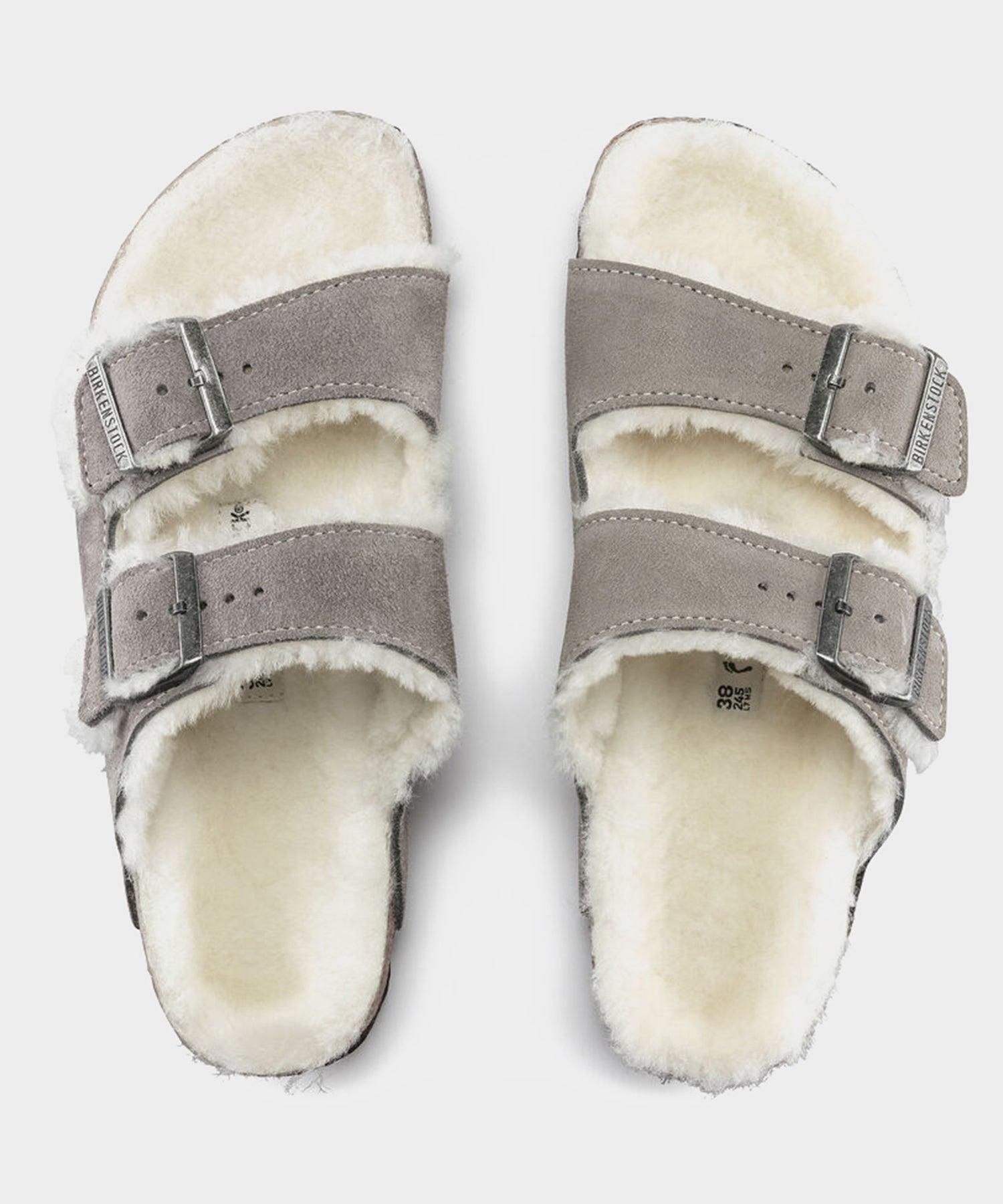 Birkenstock Arizona Shearling in Stone Product Image