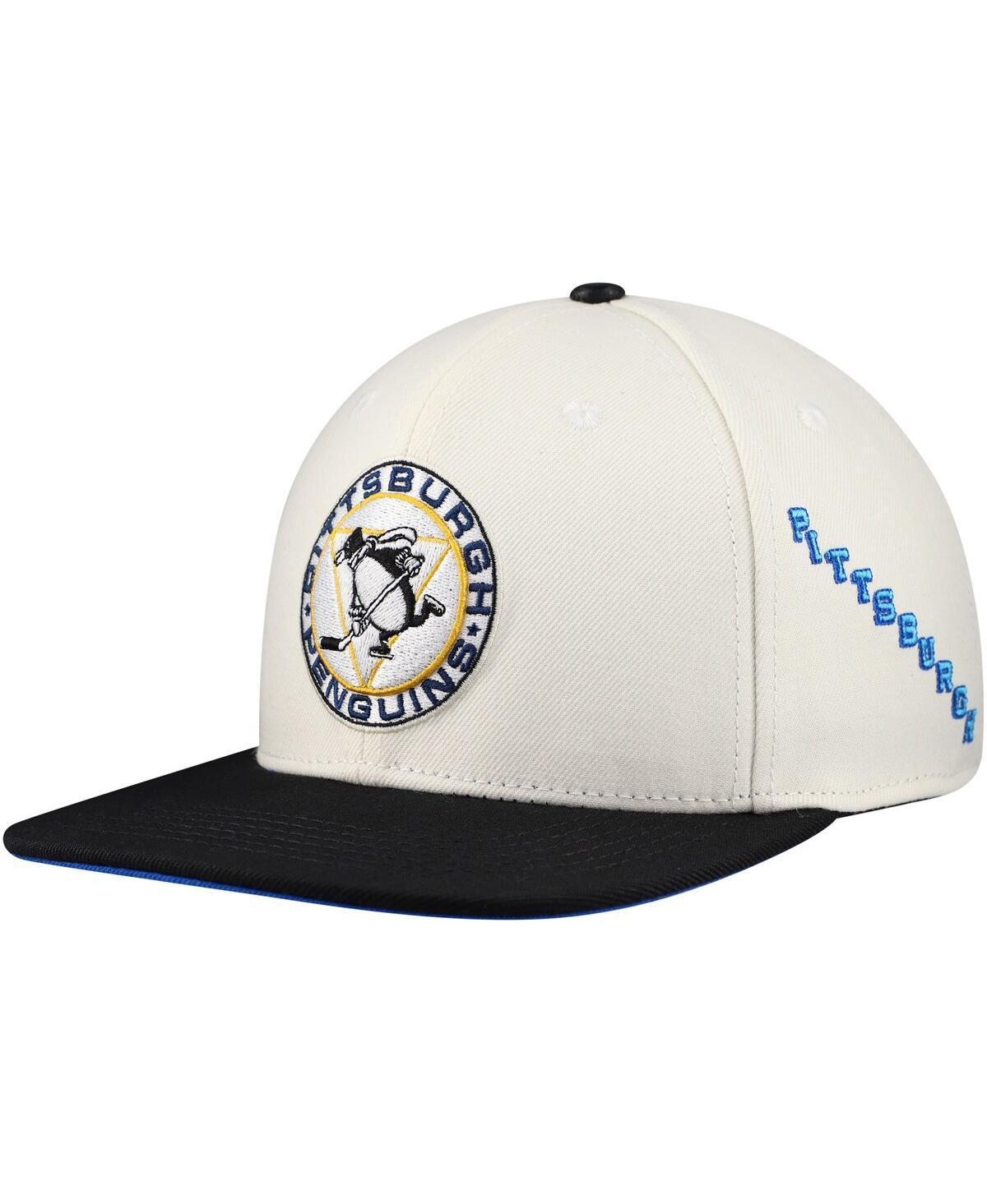 Pro Standard Mens Cream Pittsburgh Penguins Retro Classic Logo Snapback Hat Product Image