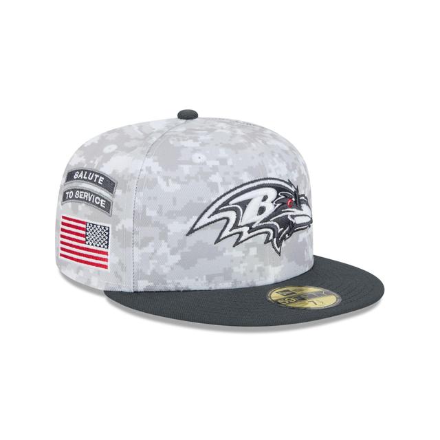 Baltimore Ravens 2024 Salute to Service 59FIFTY Fitted Hat Male Product Image