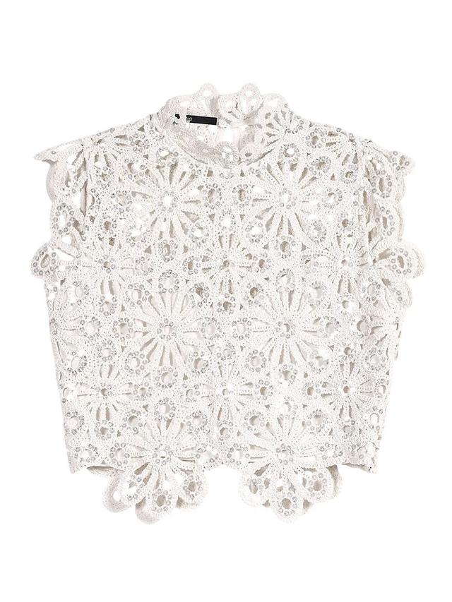 Womens Crochet and Sequin Top Product Image