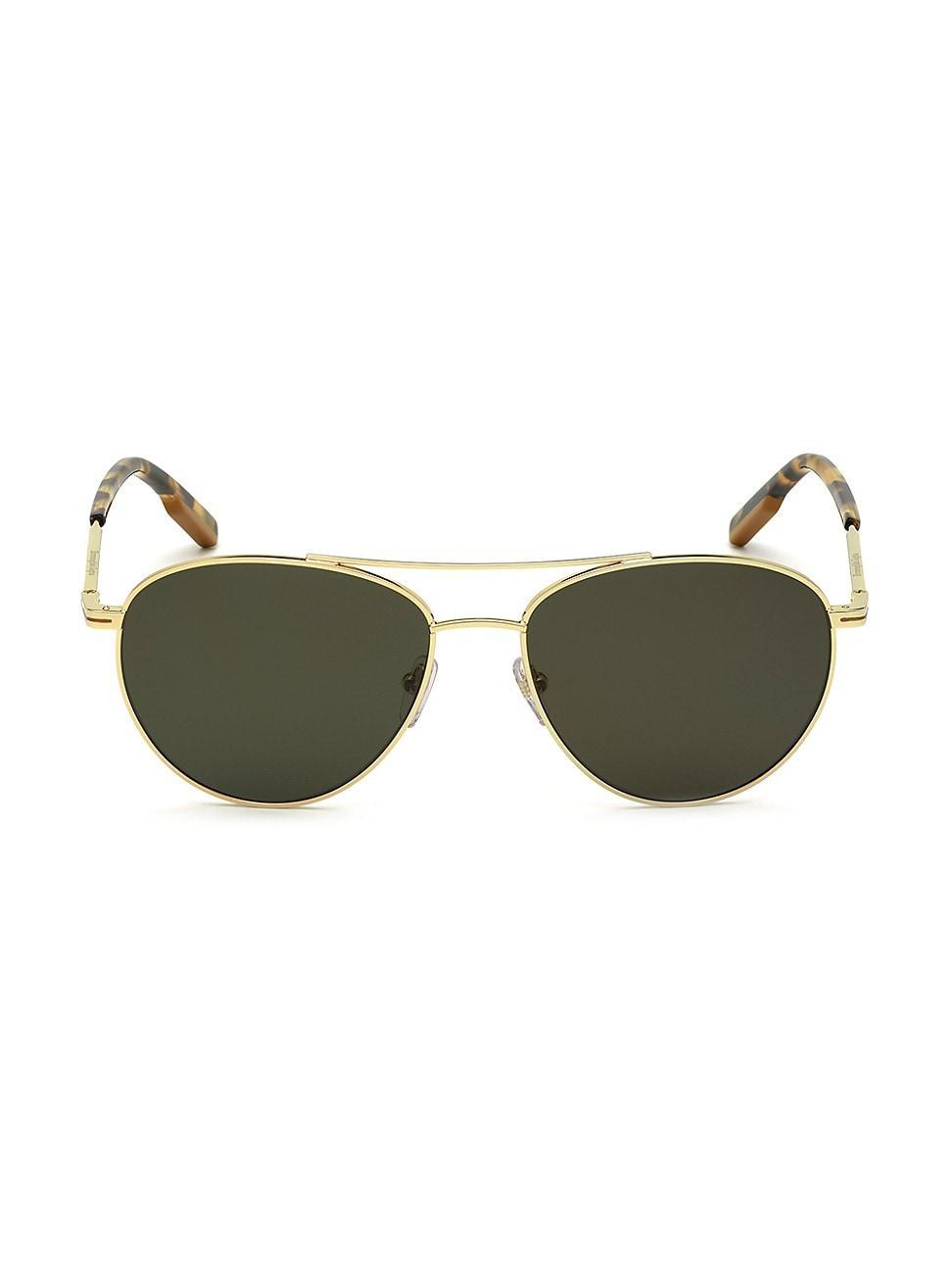 Mens 58MM Pilot Metal Sunglasses - Yellow Product Image