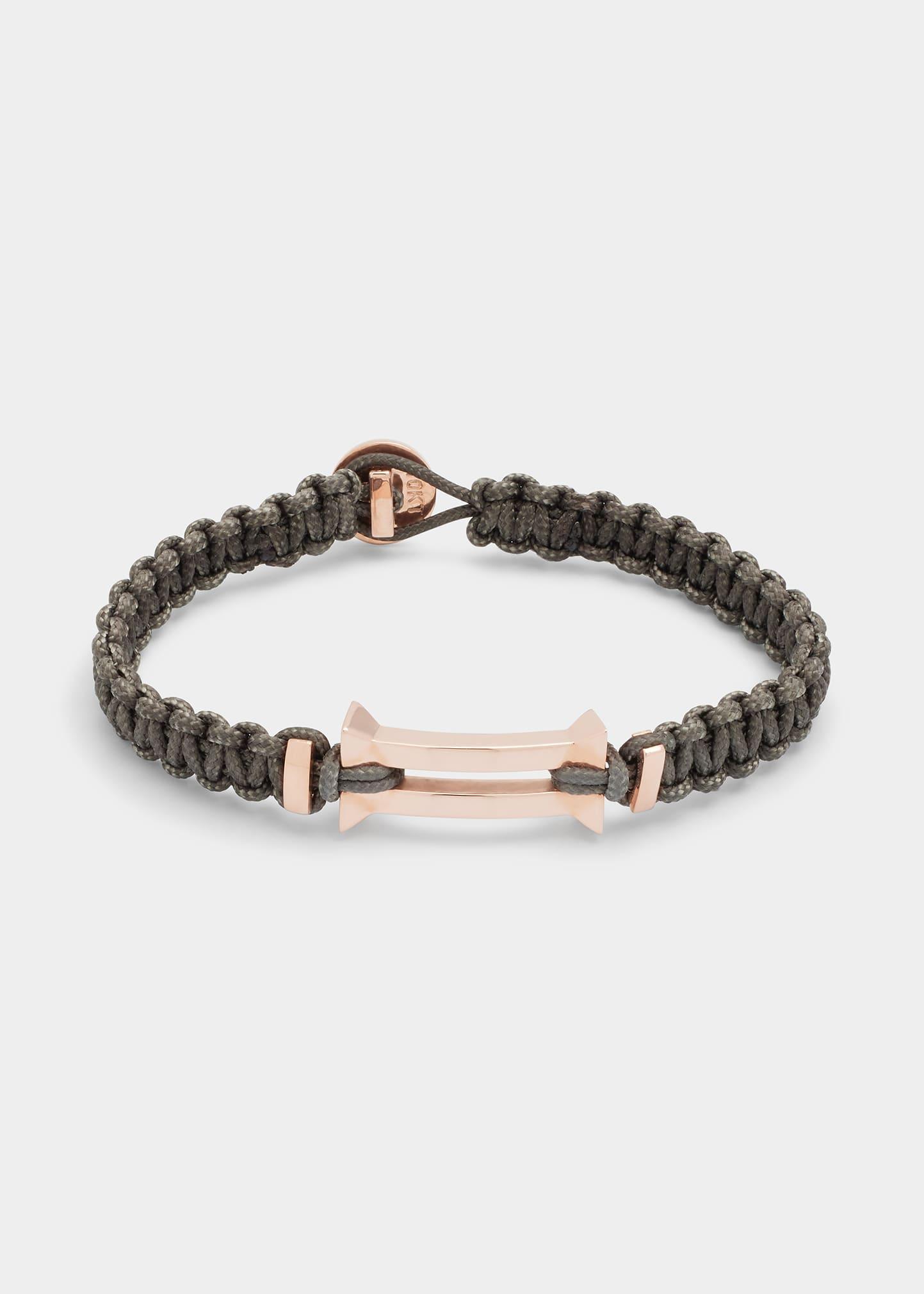 Mens 10K Gold Kenzo Woven Cord Bracelet Product Image