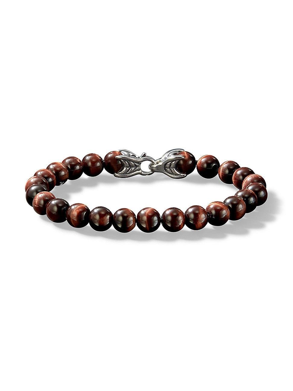 Mens Spiritual Beads Bracelet in Sterling Silver Product Image