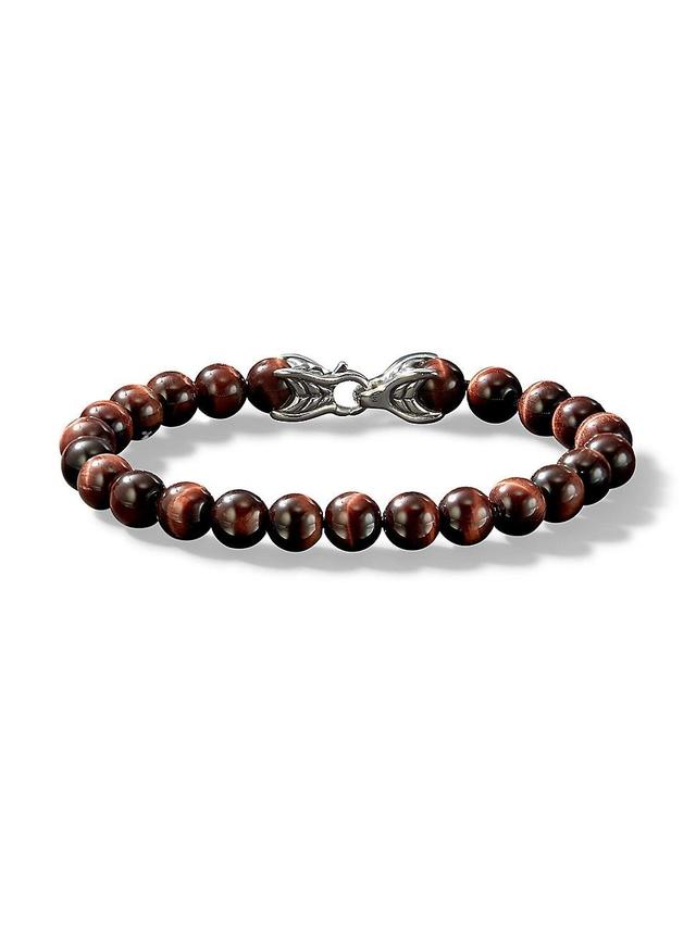 Mens Spiritual Beads Bracelet in Sterling Silver Product Image