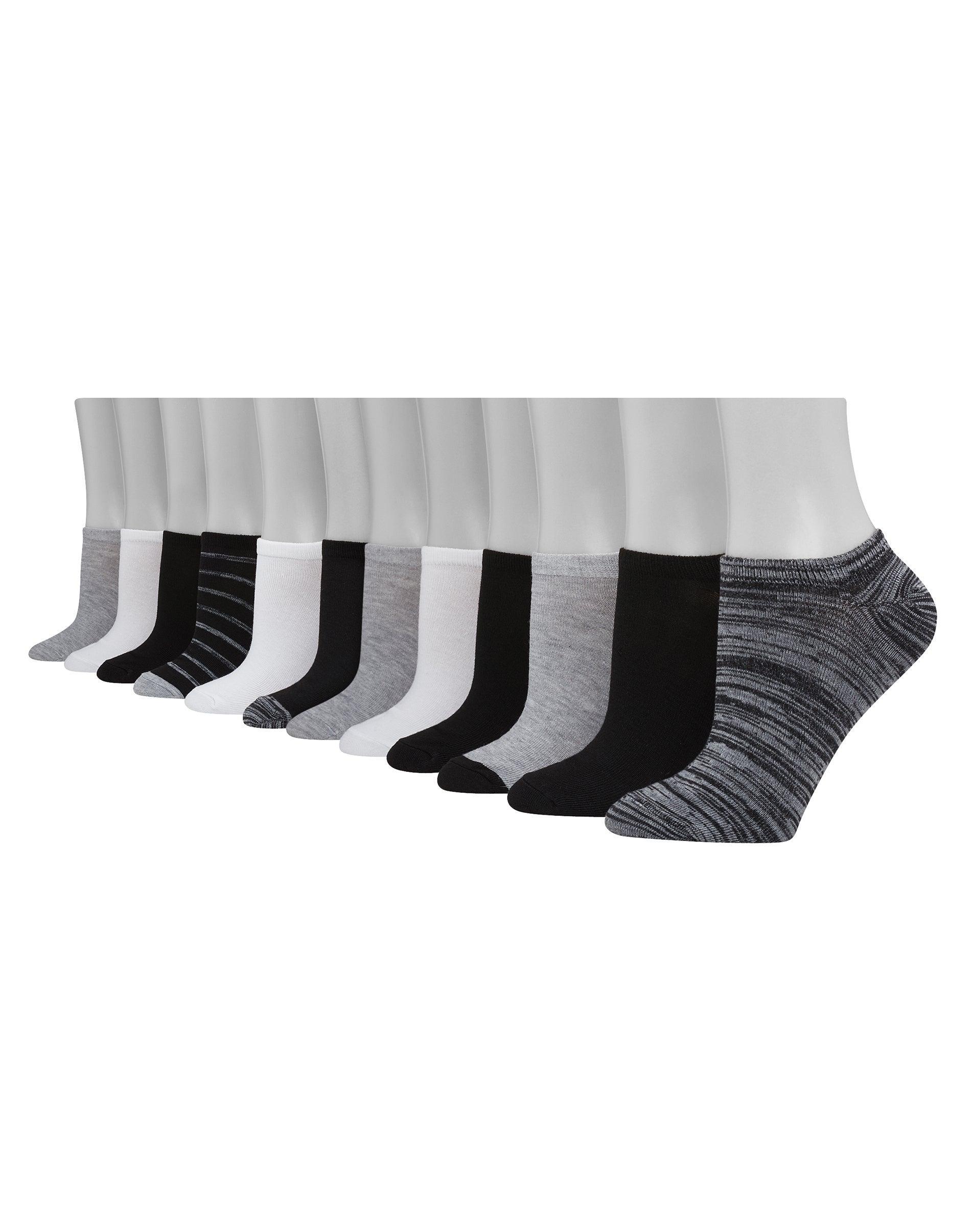 Hanes Womens Lightweight No Show Socks, 12-Pairs Solid White 5-9 Product Image