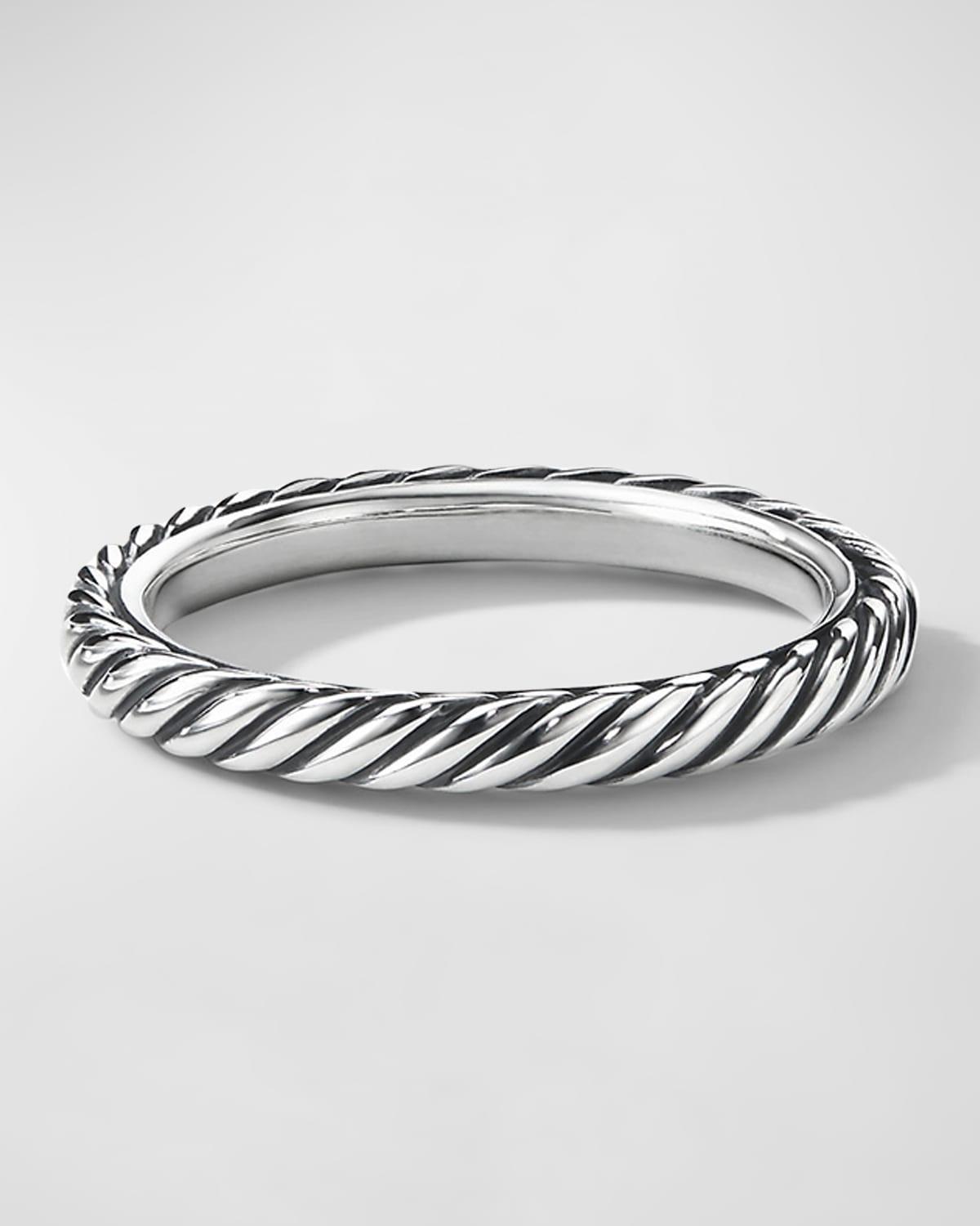 Womens Cable Collectibles Stack Ring in Sterling Silver Product Image