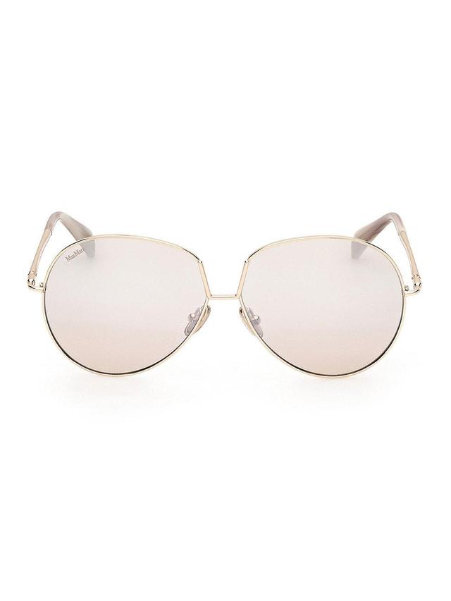 MaxMara Womens Design8 60mm Mirrored Aviator Sunglasses Product Image