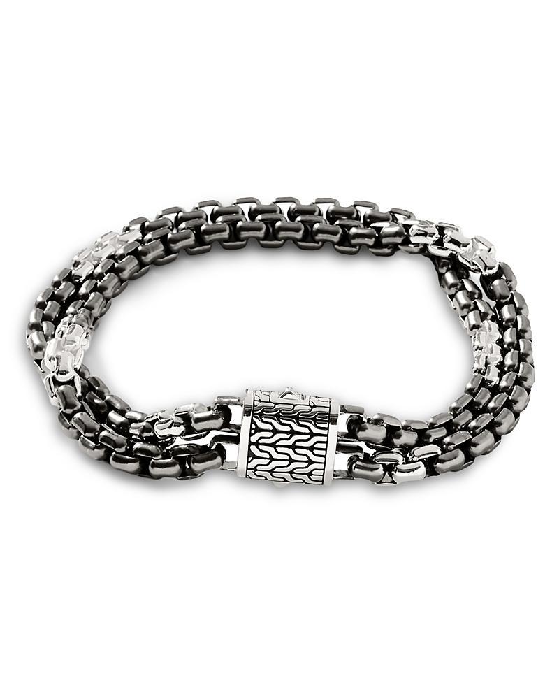 John Hardy Sterling Silver & Black Rhodium Classic Chain Double Row Link Bracelet Product Image