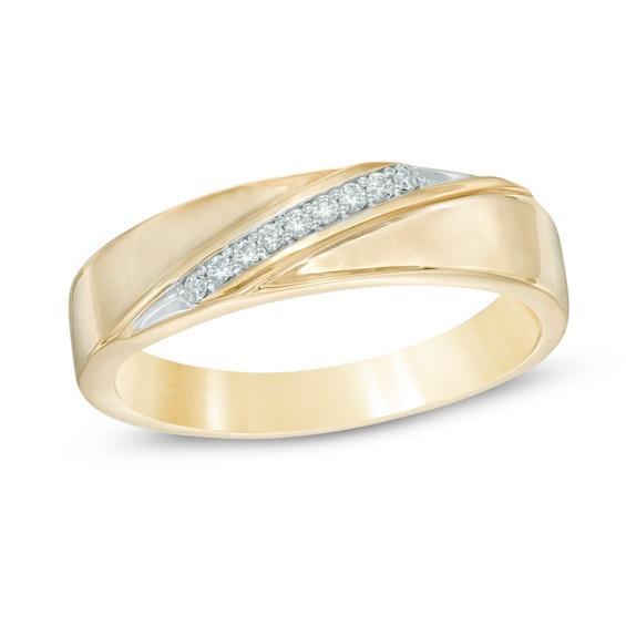 Men's Diamond Accent Wedding Band in 10K Gold Product Image