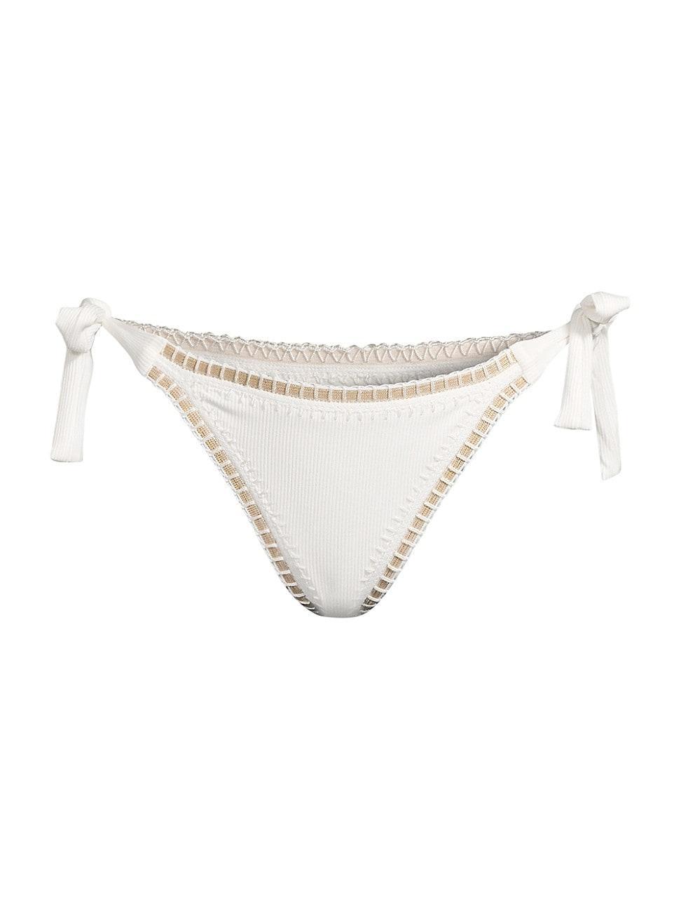 Platinum inspired by Solange Ferrarini Side Tie Crochet Trim Bikini Bottom Product Image