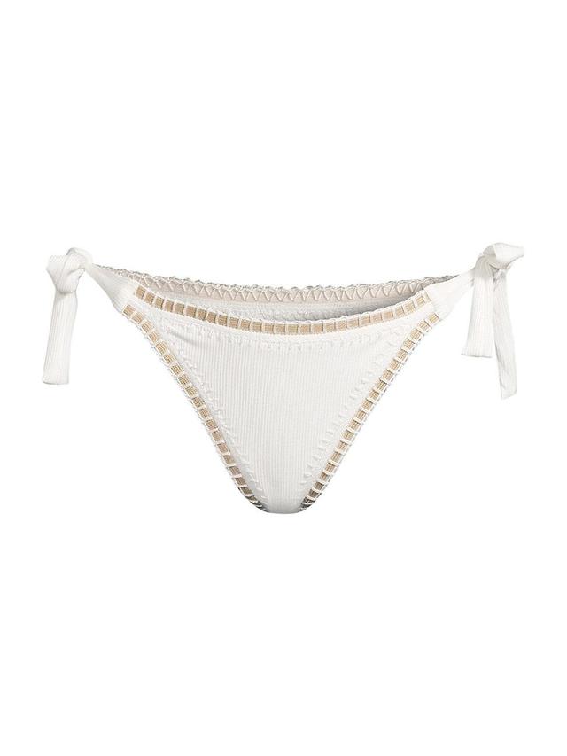 Platinum inspired by Solange Ferrarini Side Tie Crochet Trim Bikini Bottom Product Image