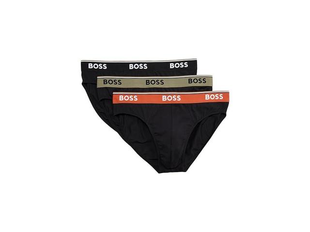 BOSS Brief 3-Pack Power (Black/Burnt Orange/Black/Khaki Green/Black/Black) Men's Underwear Product Image