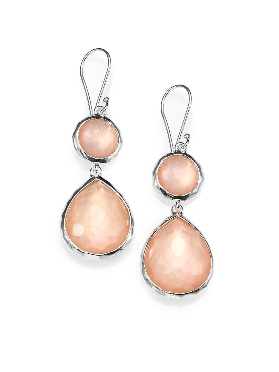 Womens Gemstone Doublet & Sterling Silver Earrings/Blush Product Image