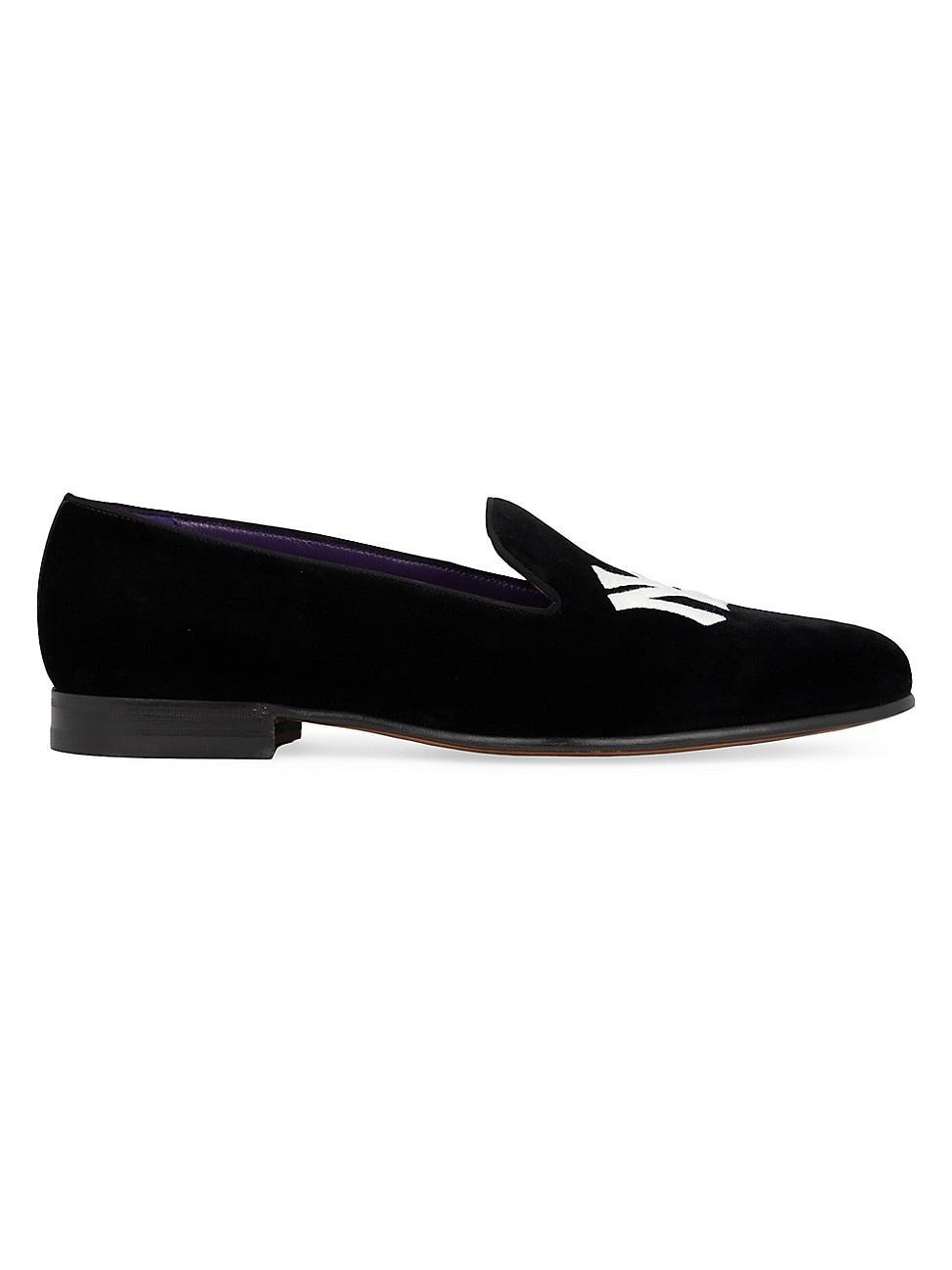 Mens Alonzo Yankee-Logo Velvet Slippers Product Image