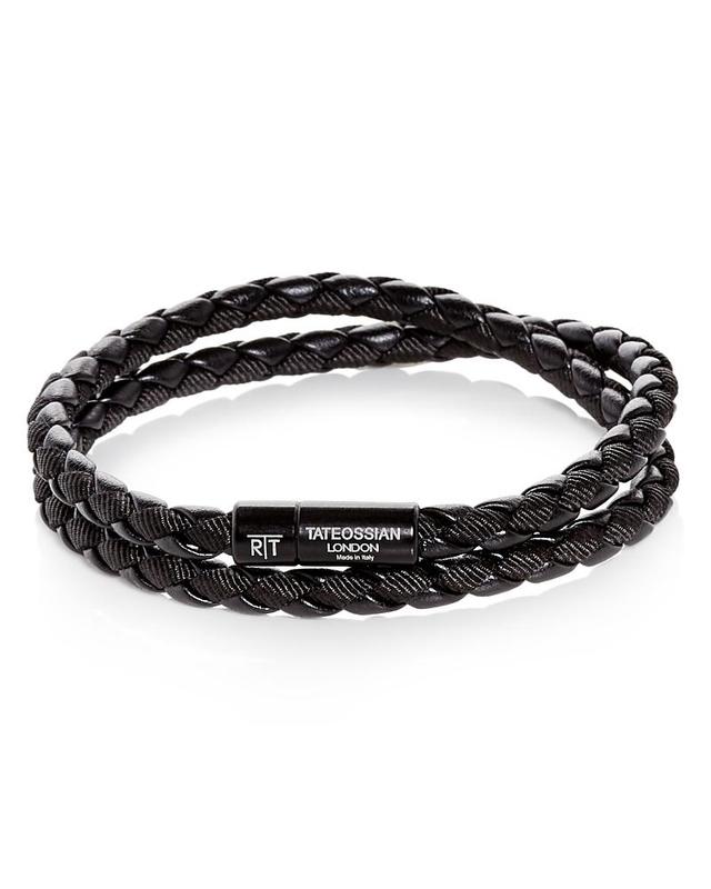 Mens Woven Leather Bracelet Product Image