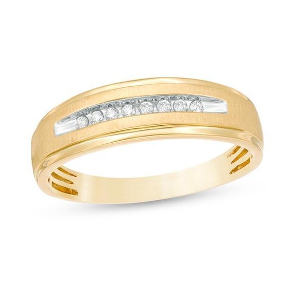 Men's 1/10 CT. T.w. Diamond Wedding Band in 10K Gold Product Image