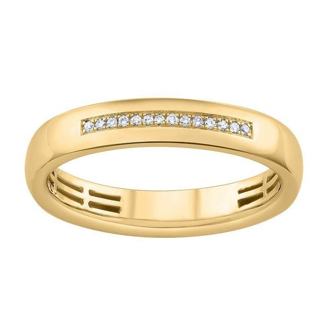 LOVE CLOUD 10k Yellow Gold Accents Round Diamond Wedding Band, Womens Product Image