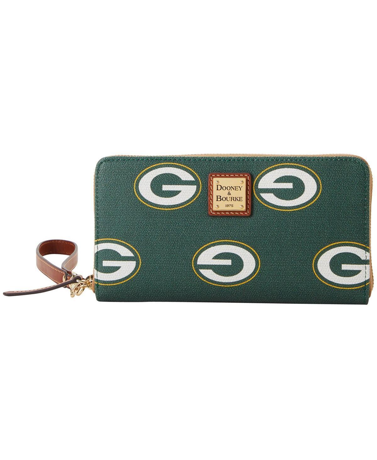 Womens Dooney & Bourke Green Bay Packers Sporty Monogram Large Zip-Around Wristlet Product Image