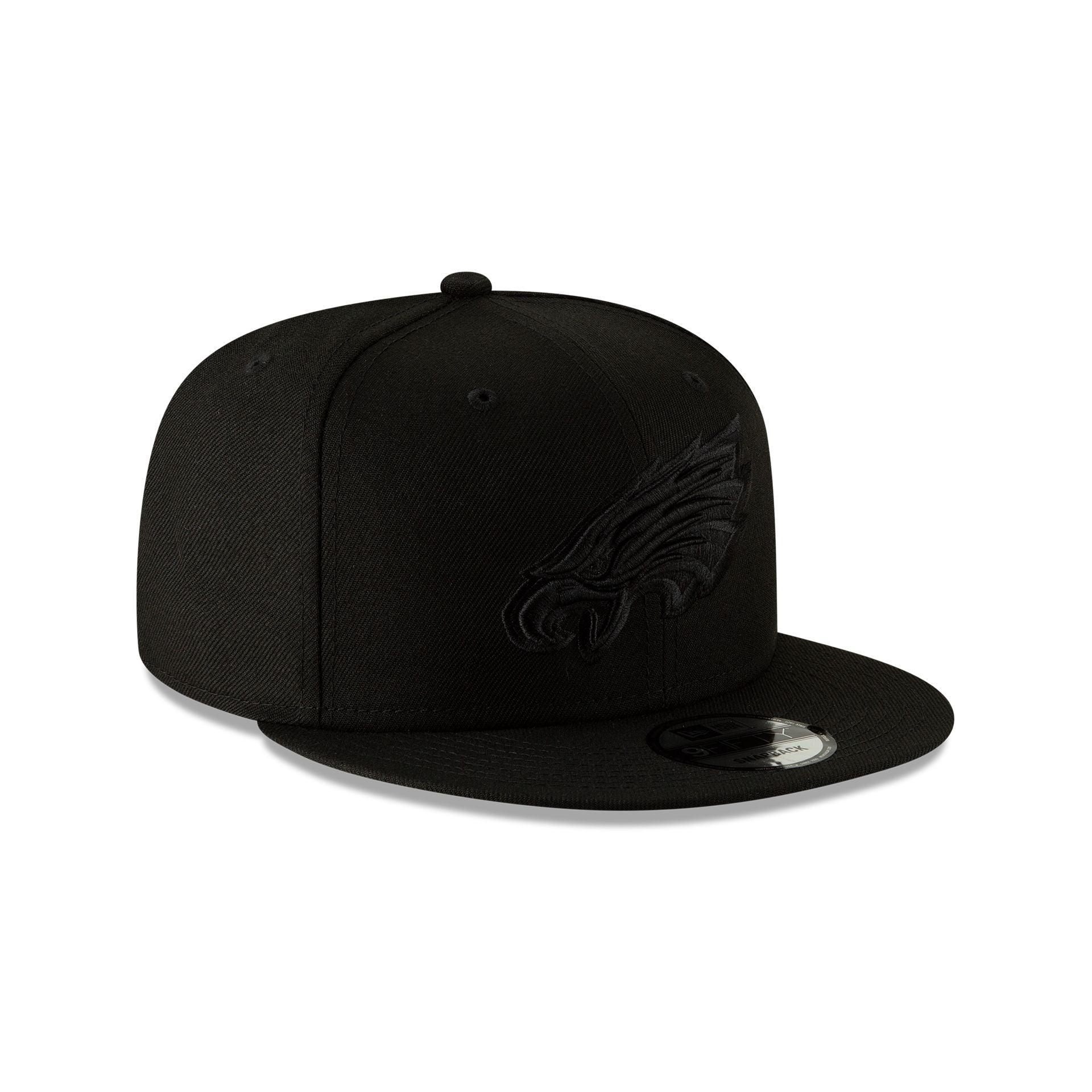 Philadelphia Eagles Basic Black on Black 9FIFTY Snapback Hat Male Product Image