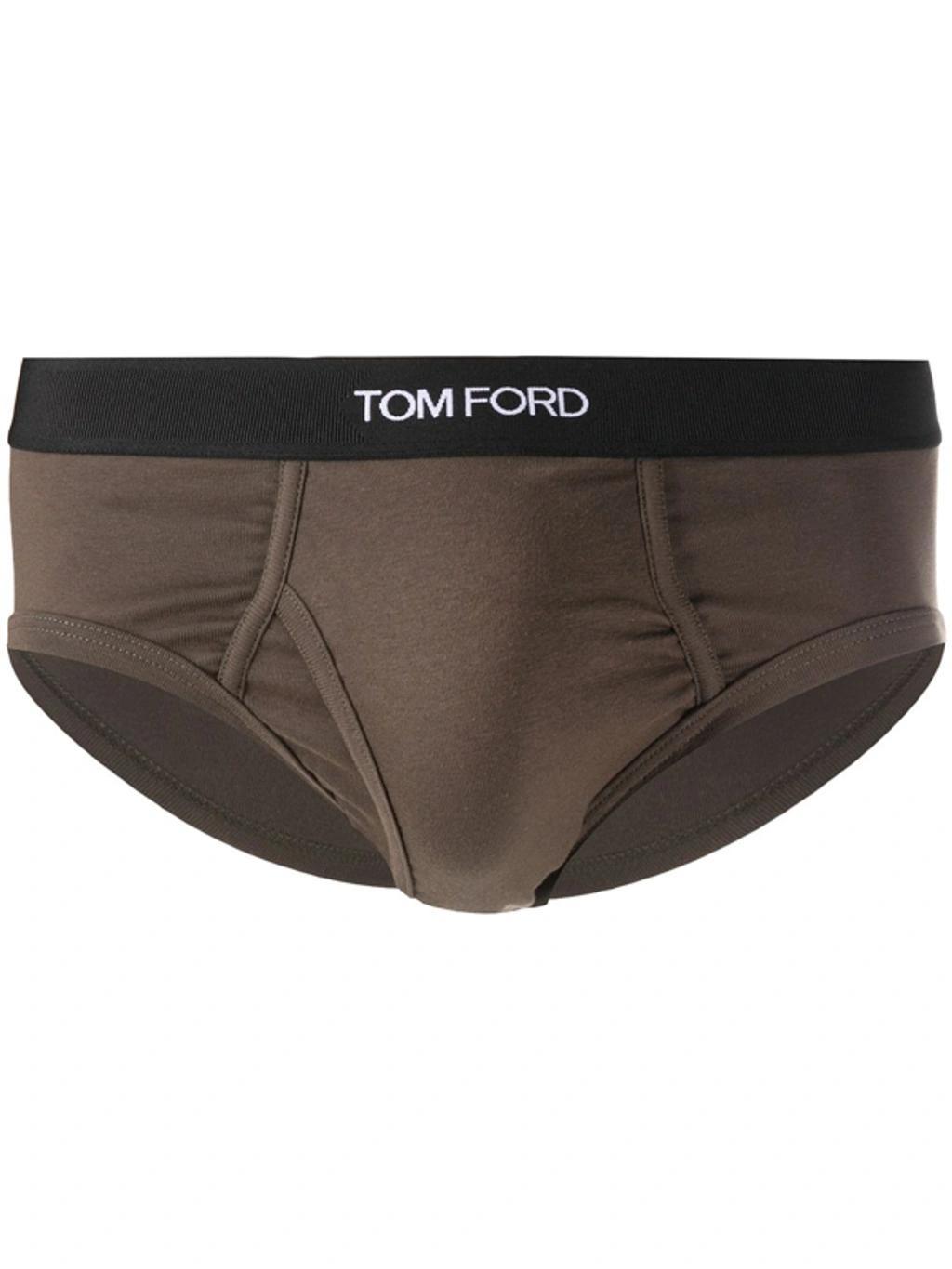 Logo Cotton Briefs In Brown Product Image