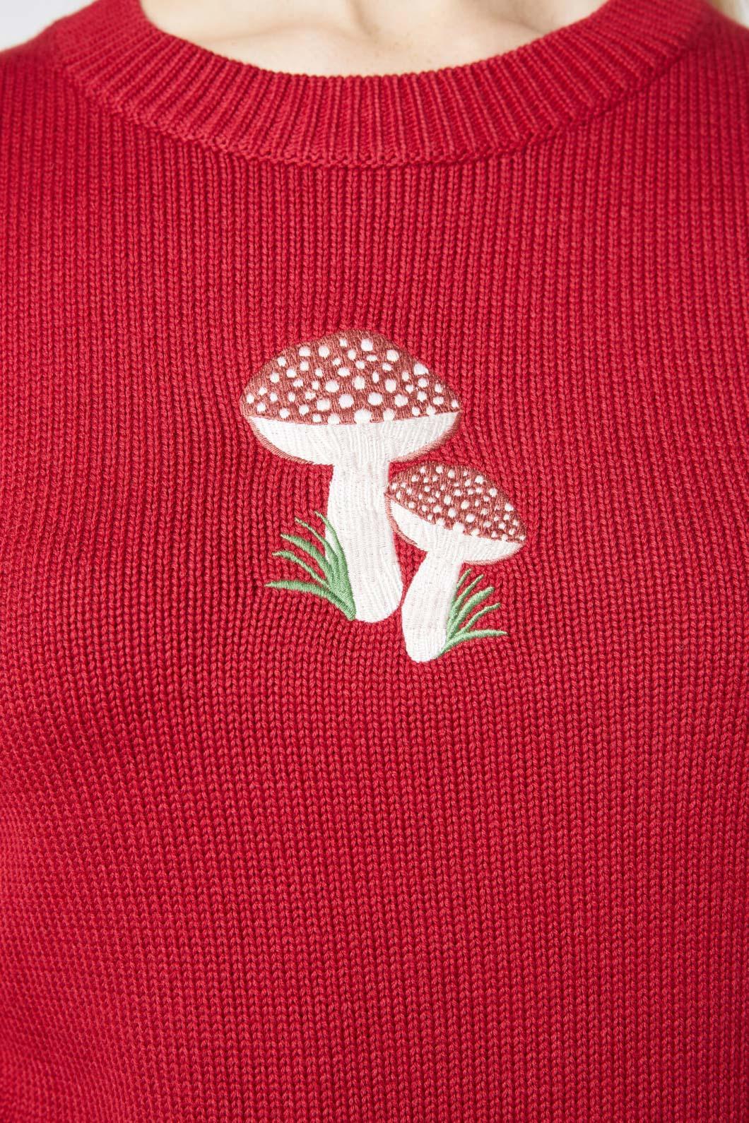 Mushroom Embroidered Sweater Product Image