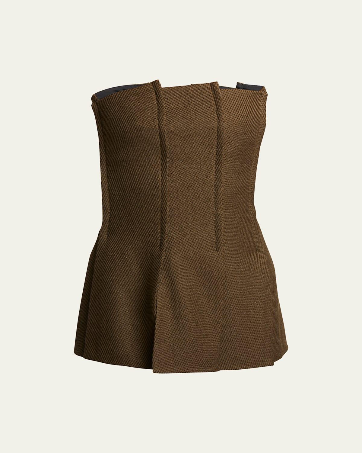 Corinne Pintuck Strapless Wool Top Product Image